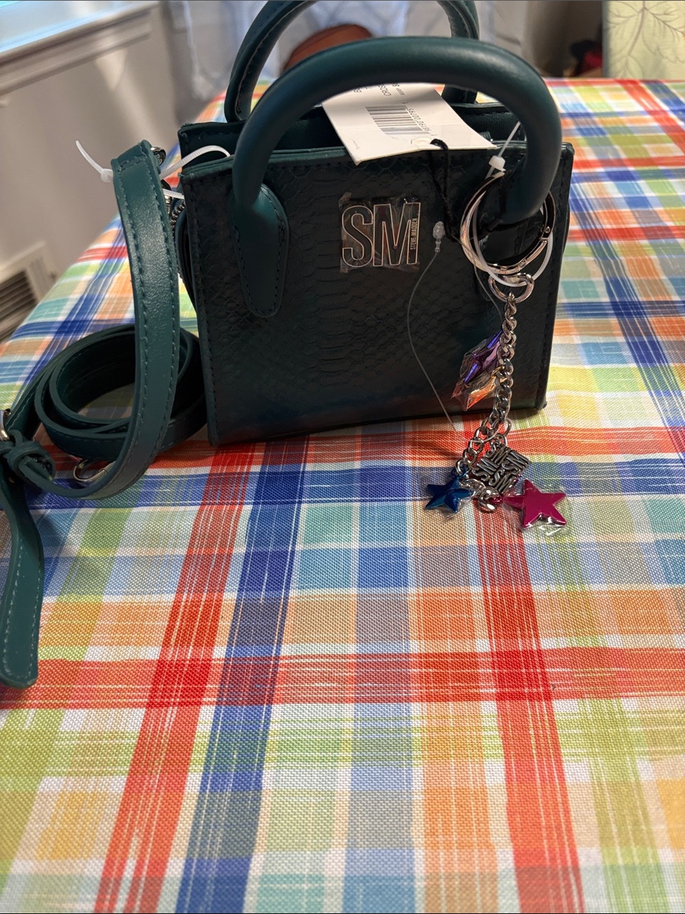 STEVE MADDEB Embellished Teal Mini Satchel - Women Bags